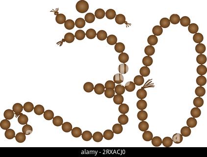 bead style Om or Aum spritual or transcendental sound icon isolated on transparent background. Symbol of lord shiva Stock Vector