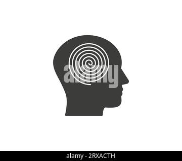 Hypnosis, head, spiral icon. Vector illustration. Stock Vector