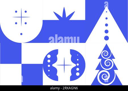Geometric shapes elements blue winter. Vector illustration, for background Stock Vector