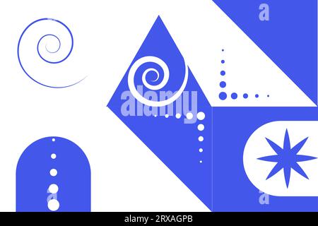 Geometric shapes elements blue winter. Vector illustration, for background Stock Vector