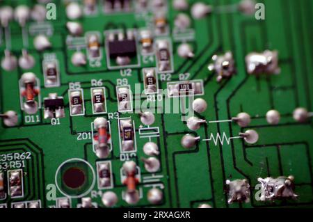 Subwoofer Control Unit Cairo, Egypt, September 19 2023: Electronic board of a car subwoofer ...