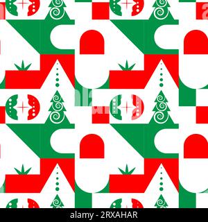 Geometric shapes winter abstract seamless pattern. Vector illustration, for background Stock Vector