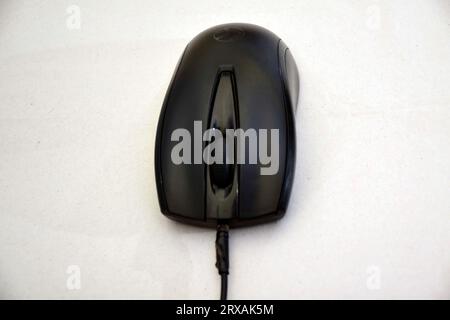 mouse side view ,computer hardware ,outline,and realstick and white backround Stock Photo
