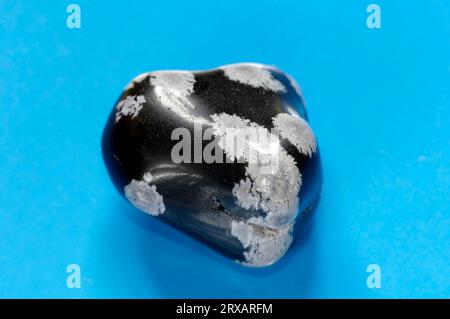 Snowflake obsidian, quartz, semi-precious stones, esoteric, cut out, object Stock Photo