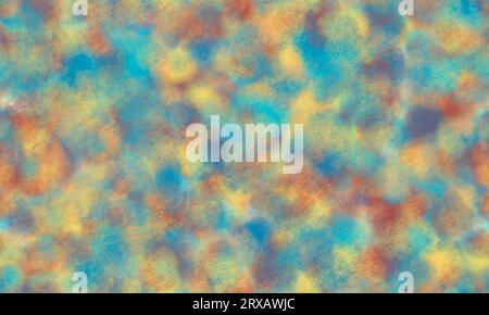 Red, orange, yellow and blue blurred spots with textured surface. Abstarct seamless pattern. Marble imitation Stock Photo