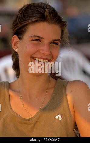Young woman, portrait smiling Stock Photo