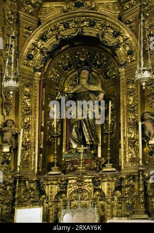 Basilica of Santa Maria de la Asuncion, Saint Tereza Altar, Arcos de la Frontera, White Villages, Pueblos Blancos, Andalusia, Spain, Mudejar Baroque Stock Photo