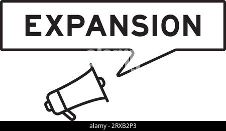 Megaphone icon with speech bubble in word expansion on white background Stock Vector