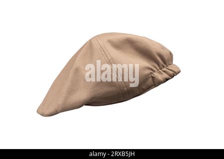 Light brown ascot cap isolated on a white background. Stock Photo