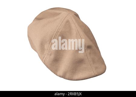 Light brown ascot cap isolated on a white background. Stock Photo