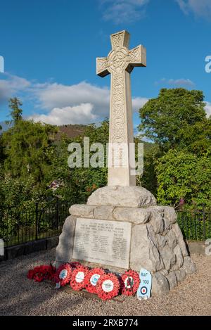 World War memorial, Braemar, Aberdeenshire,  Scotland, UK Stock Photo