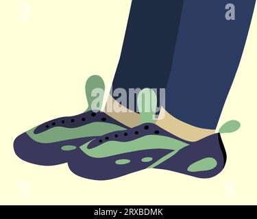 Vector isolated illustration of rock shoes. Climbing shoes. Stock Vector