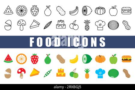 Food icon set. Stock Vector