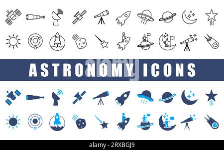 Astronomy icon set. Stock Vector