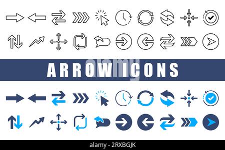 Arrow icon set. Stock Vector