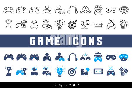 Game icon set. Stock Vector