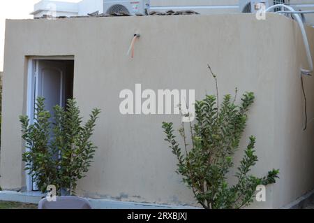 Cairo, Egypt, September 17 2023: External rooms adjuvant to a grand large new build mosque masjid for residence of the mosque workers beside the garde Stock Photo