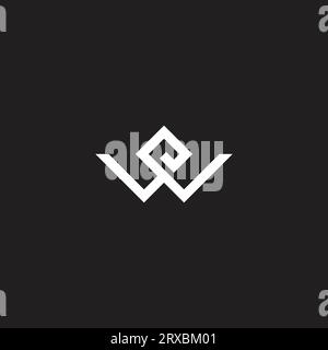 letter we simple lines geometric logo vector Stock Vector