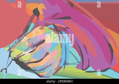hand write pen sign digital art colorful design background vector Stock Vector