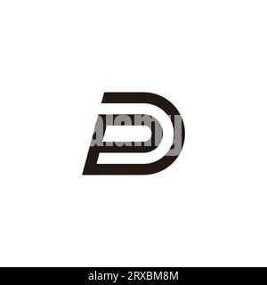 letter pd stripes simple logo vector Stock Vector
