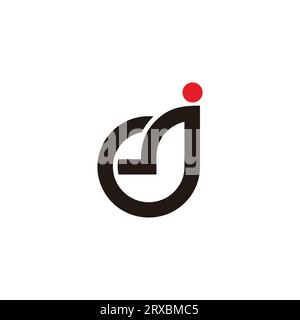 letter cj circle motion simple logo vector Stock Vector