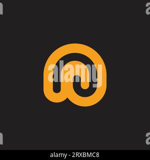 letter n outline simple curves logo vector Stock Vector