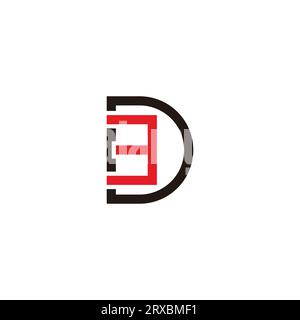 letter de font simple colorful logo vector Stock Vector