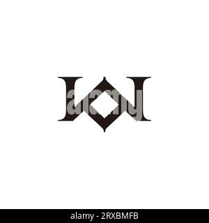 letter w square elegant serif font logo vector Stock Vector