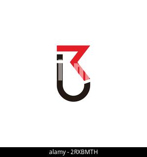 letter rj linked geometric simple logo vector Stock Vector