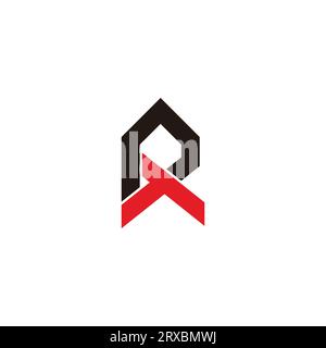 letter rt simple geometric home logo vector Stock Vector