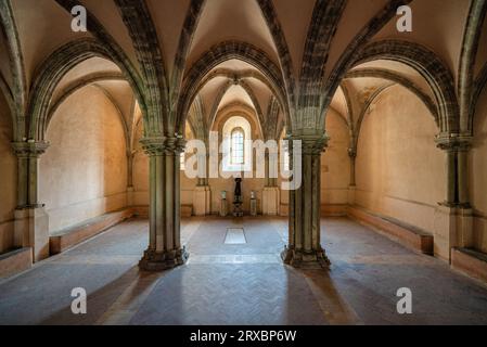 The marvelous Fossanova Abbey near the city of Priverno, in the province of Latina, Lazio, italy. Stock Photo