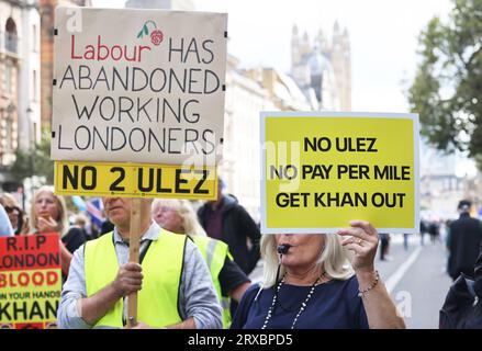 I Will Not Comply march on Whitehall, including several movements, including anti ULEZ expansion, anti Net Zero, anti Covid vaccines and general anti-establishment, in central London, UK Stock Photo