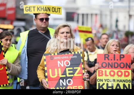 I Will Not Comply march on Whitehall, including several movements, including anti ULEZ expansion, anti Net Zero, anti Covid vaccines and general anti-establishment, in central London, UK Stock Photo