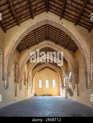 The marvelous Fossanova Abbey near the city of Priverno, in the province of Latina, Lazio, italy. Stock Photo