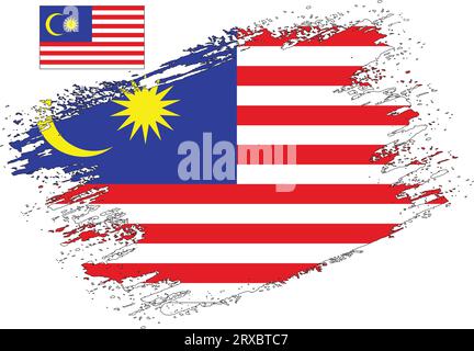 Brush Design Malaysia Flag Vector Stock Vector