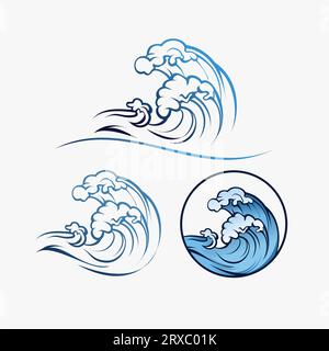 Wave logo design. Logotype. Nature and sea. Stock Vector