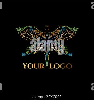illustration of a butterfly. Butterfly logo design Stock Vector