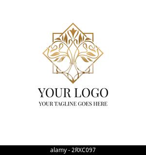 Illustration of a ornamental logo flower Stock Vector