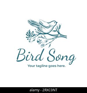 Clean logo bird illustration. Flying bird. Beautiful wings. Stock Vector