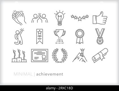Set of achievement icons to celebrate accomplishments and milestones Stock Vector