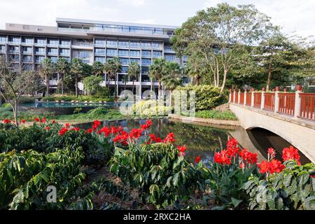 Overview of the grounds at the Gran Meliá Arusha hotel, Arusha, Tanzania. Stock Photo