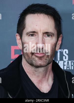 Buena Park, United States. 23rd Sep, 2023. BUENA PARK, ORANGE COUNTY, CALIFORNIA, USA - SEPTEMBER 23: American musician and singer-songwriter Trent Reznor, Nine Inch Nails of American industrial rock band Nine Inch Nails arrives at Knott's Scary Farm 50th Anniversary Celebrity Black Carpet held at Knott's Berry Farm on September 23, 2023 in Buena Park, Orange County, California, United States. (Photo by Xavier Collin/Image Press Agency) Credit: Image Press Agency/Alamy Live News Stock Photo