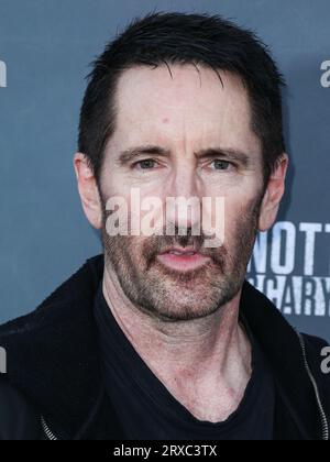 Buena Park, United States. 23rd Sep, 2023. BUENA PARK, ORANGE COUNTY, CALIFORNIA, USA - SEPTEMBER 23: American musician and singer-songwriter Trent Reznor, Nine Inch Nails of American industrial rock band Nine Inch Nails arrives at Knott's Scary Farm 50th Anniversary Celebrity Black Carpet held at Knott's Berry Farm on September 23, 2023 in Buena Park, Orange County, California, United States. (Photo by Xavier Collin/Image Press Agency) Credit: Image Press Agency/Alamy Live News Stock Photo