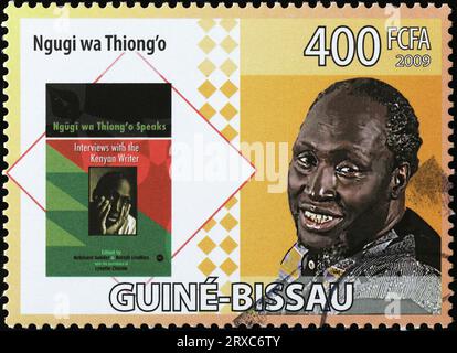 Kenyan writer Ngũgĩ wa Thiong'o on postage stamp Stock Photo