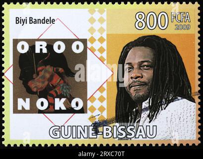 Nigerian novelist Biyi Bandele on postage stamp Stock Photo