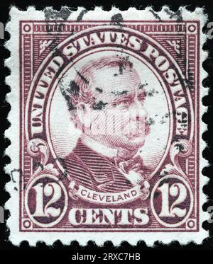 US President Grover Cleveland on vintage american stamp Stock Photo