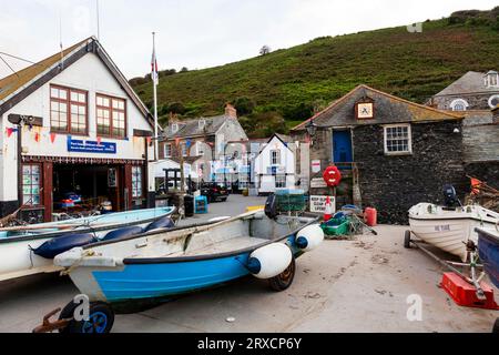 Early evening on The Platt (harbour) in Port Isaac, Cornwall, England, U.K. Stock Photo