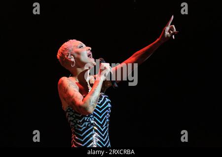 The singer Mariza (Marisa dos Reis Nunes)  performs during the Fado festival at the Teatro Real in Madrid, September 24, 2023, Spain Stock Photo