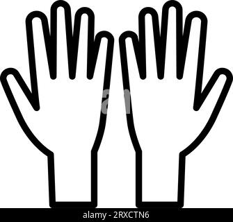 Hair dye gloves outline icon. Hair dye gloves vector icon for web design isolated on white background. Stock Vector