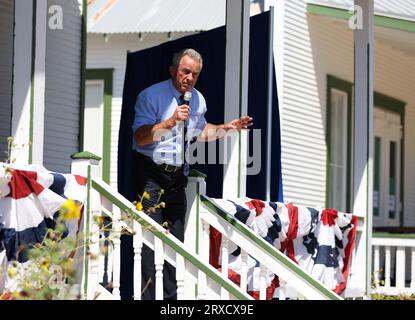 Austin, Texas, USA. September 24, 2023: Democratic presidential candidate Robert F. Kennedy, Jr. speaks at a campaign event near Austin, Texas, on September 24, 2023. (Credit Image: © Scott Coleman/ZUMA Press Wire) EDITORIAL USAGE ONLY! Not for Commercial USAGE! Credit: ZUMA Press, Inc./Alamy Live News Stock Photo